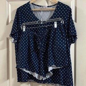 Polka dot pajama set.